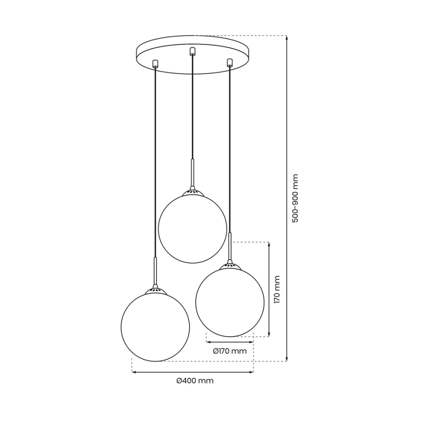 Chandelier on a string REFLEX 3xE14/40W/230V