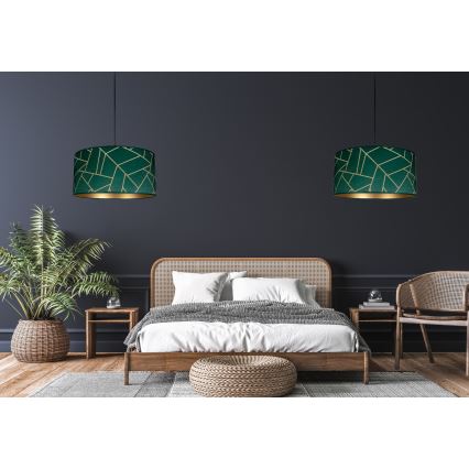 Chandelier on a string RELLA 1xE27/60W/230V green/gold