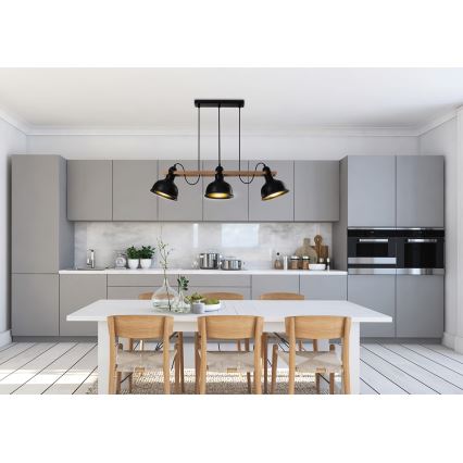 Chandelier on a string RENO 3xE27/40W/230V black/brown