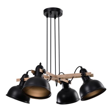 Chandelier on a string RENO 4xE27/40W/230V black/brown