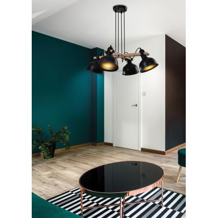 Chandelier on a string RENO 4xE27/40W/230V black/brown
