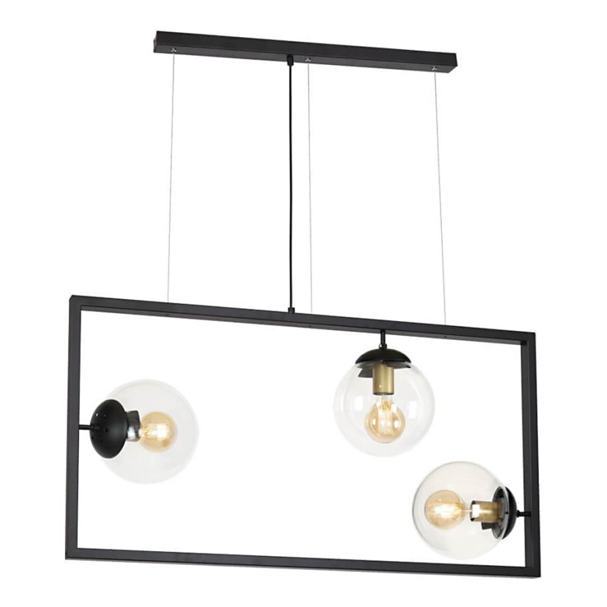 Chandelier on a string REY 3xE27/7W/230V black
