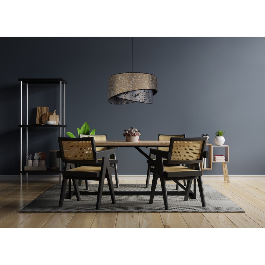 Chandelier on a string REZO 1xE27/60W/230V grey/gold