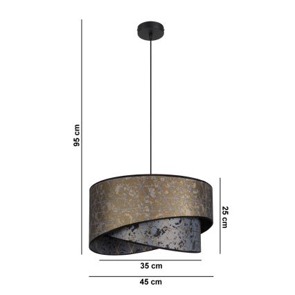 Chandelier on a string REZO 1xE27/60W/230V grey/gold