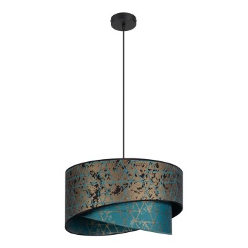 Chandelier on a string REZO 1xE27/60W/230V turquoise/gold