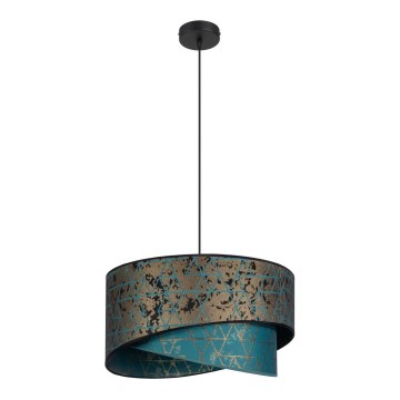 Chandelier on a string REZO 1xE27/60W/230V turquoise/gold