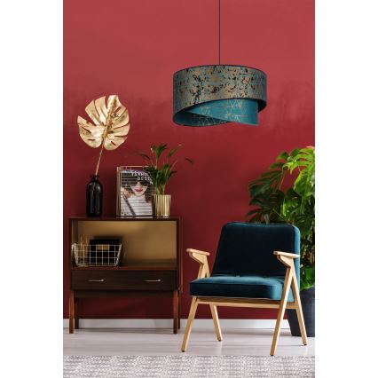 Chandelier on a string REZO 1xE27/60W/230V turquoise/gold
