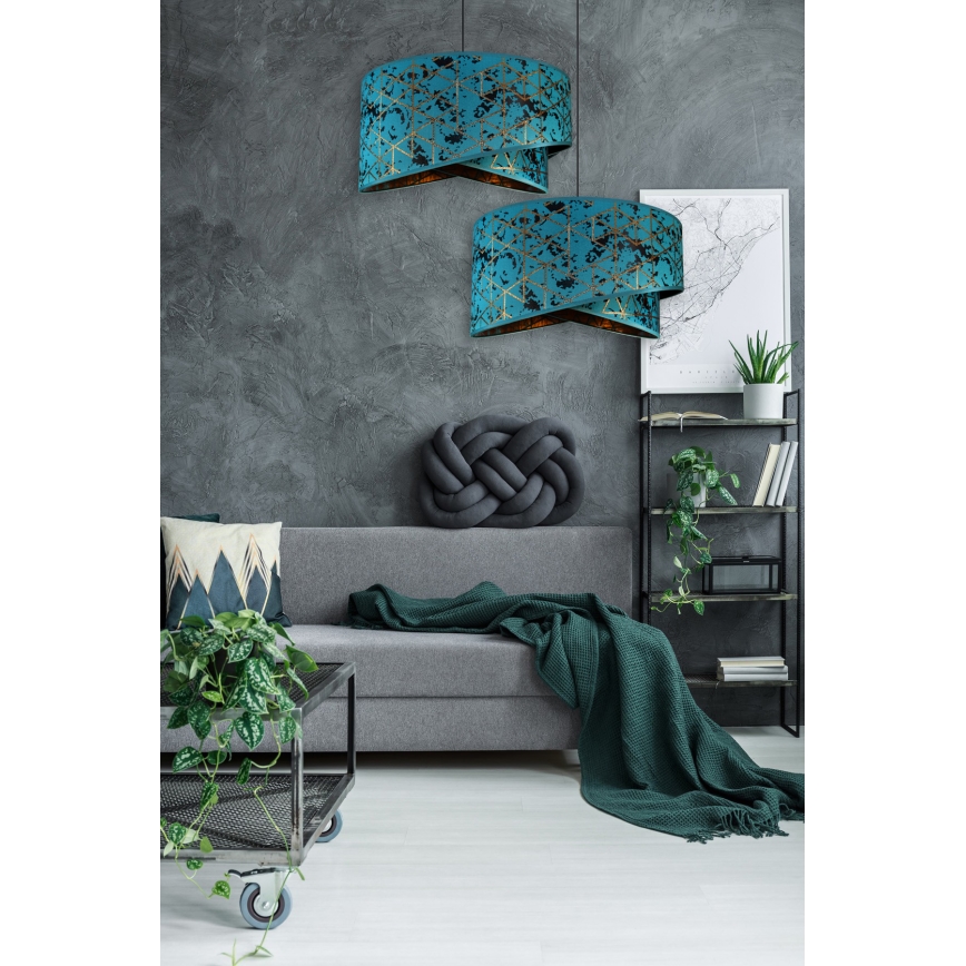 Chandelier on a string REZO 1xE27/60W/230V turquoise