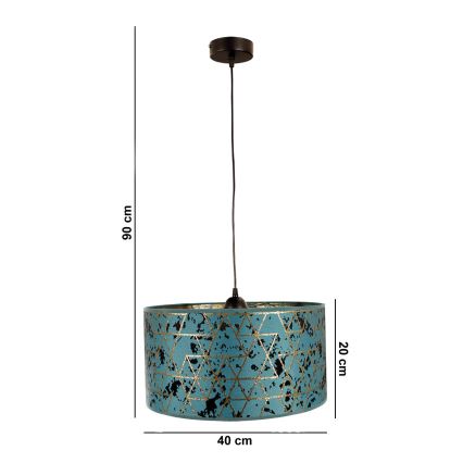 Chandelier on a string REZO 1xE27/60W/230V turquoise