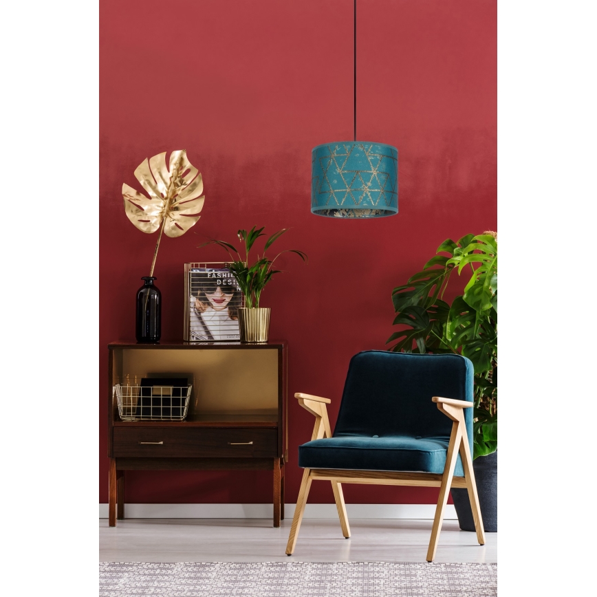 Chandelier on a string REZO 1xE27/60W/230V turquoise