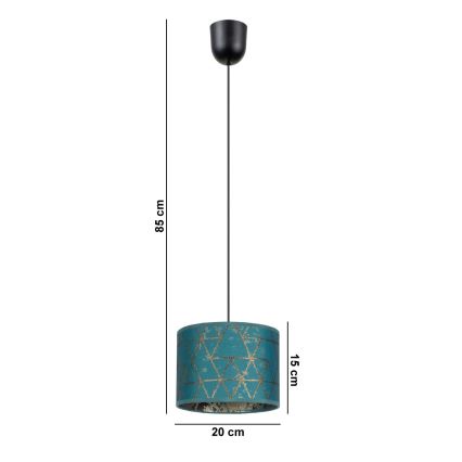 Chandelier on a string REZO 1xE27/60W/230V turquoise