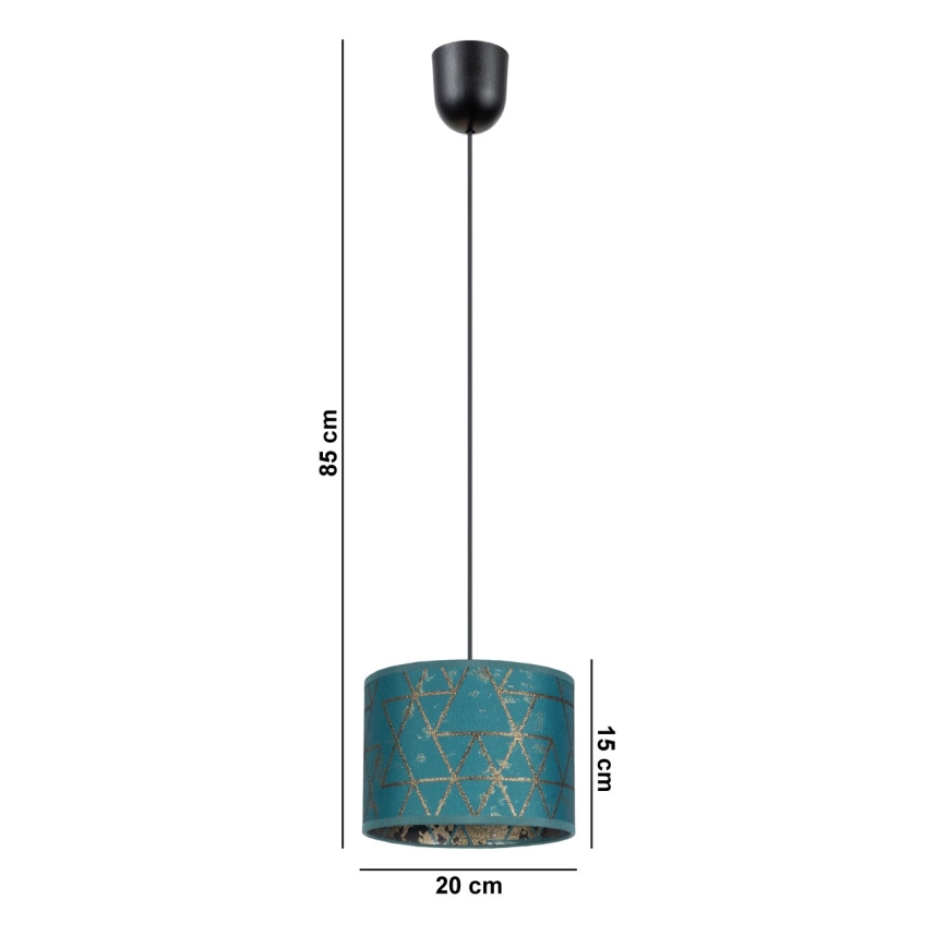 Chandelier on a string REZO 1xE27/60W/230V turquoise