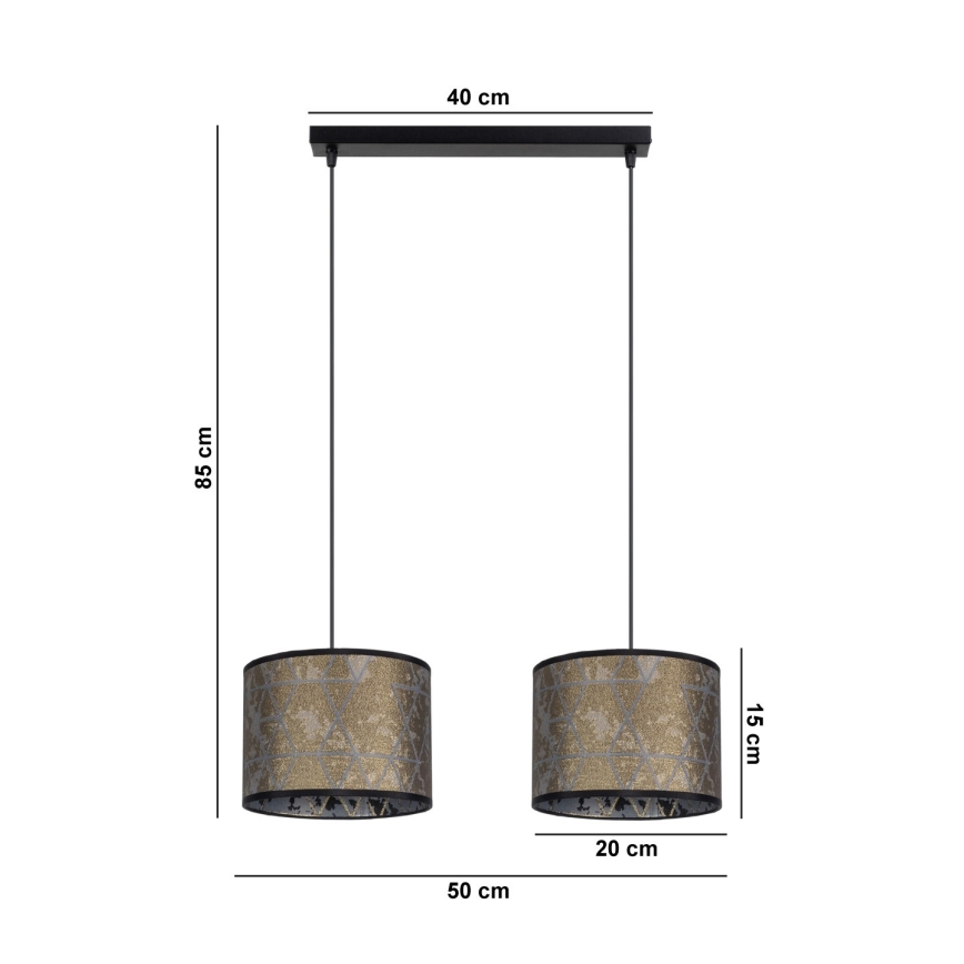 Chandelier on a string REZO 2xE27/60W/230V gold