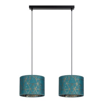 Chandelier on a string REZO 2xE27/60W/230V turquoise