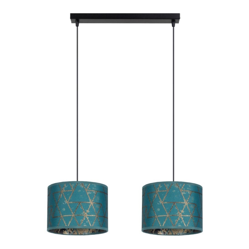 Chandelier on a string REZO 2xE27/60W/230V turquoise