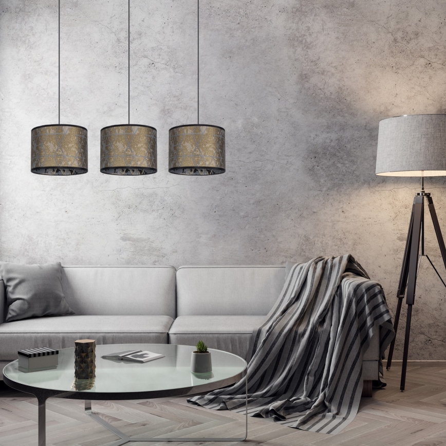 Chandelier on a string REZO 3xE27/60W/230V gold
