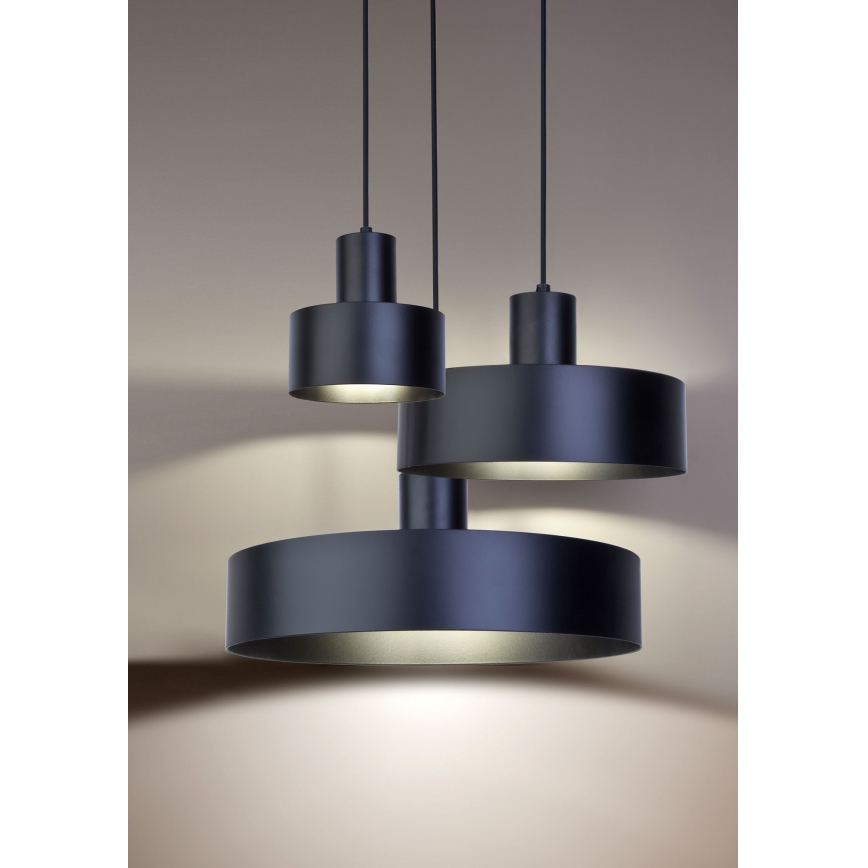 Chandelier on a string RIF 1xE27/60W/230V d. 15 cm black