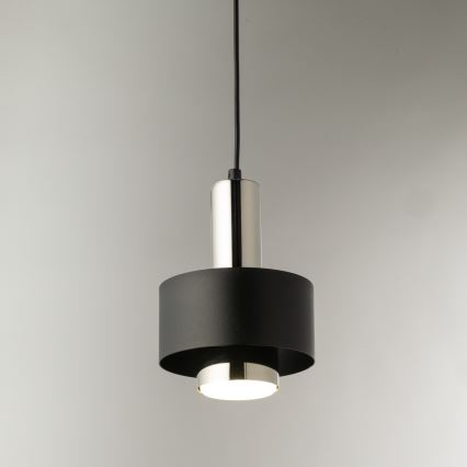 Chandelier on a string RIF LUX 1xGX53/12W/230V d. 15 cm black/shiny chrome