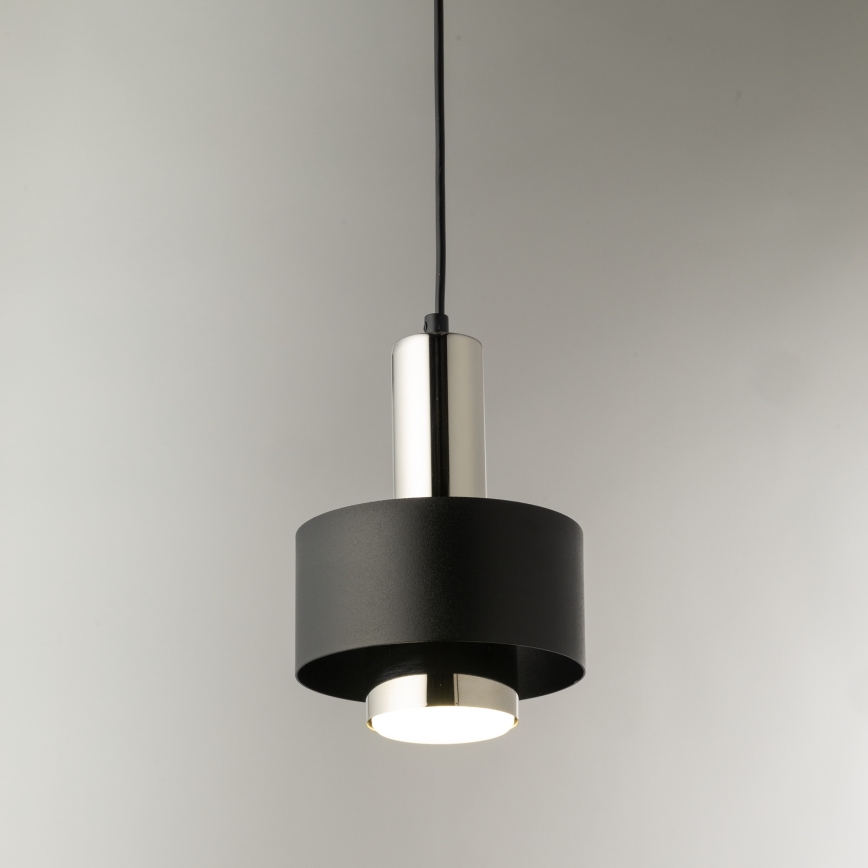 Chandelier on a string RIF LUX 1xGX53/12W/230V d. 15 cm black/shiny chrome