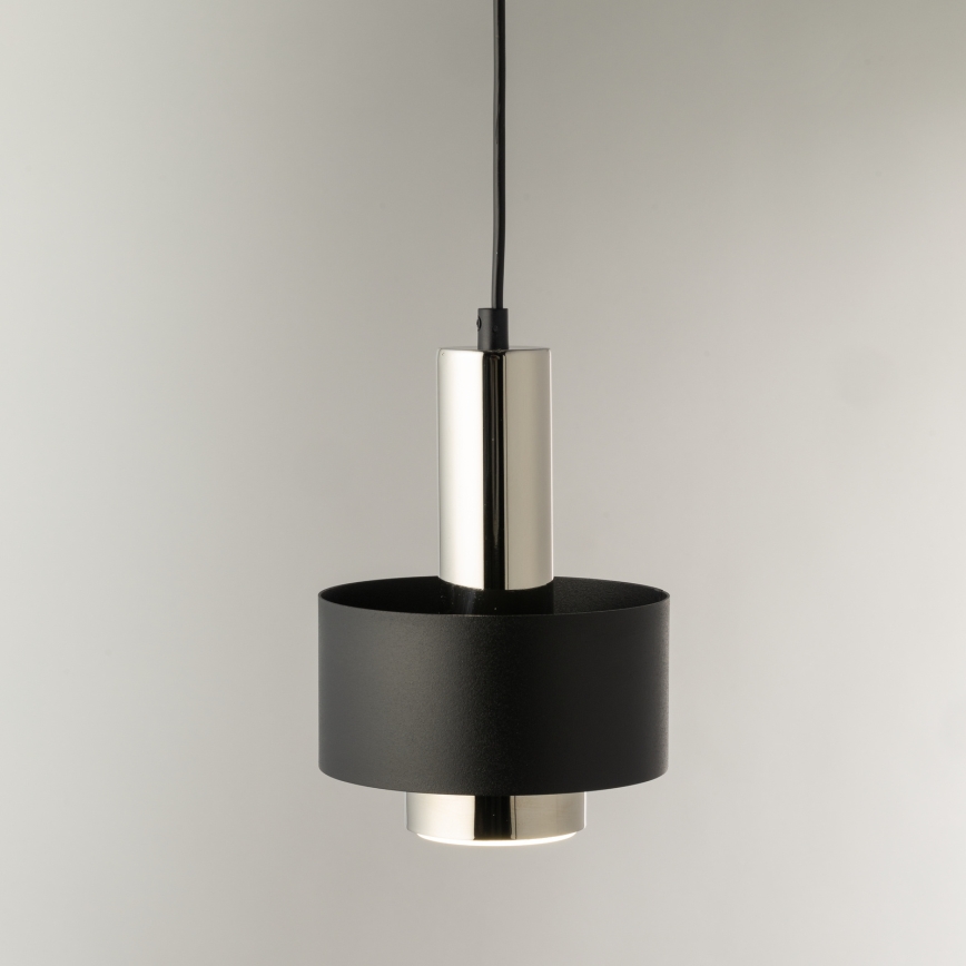 Chandelier on a string RIF LUX 1xGX53/12W/230V d. 15 cm black/shiny chrome