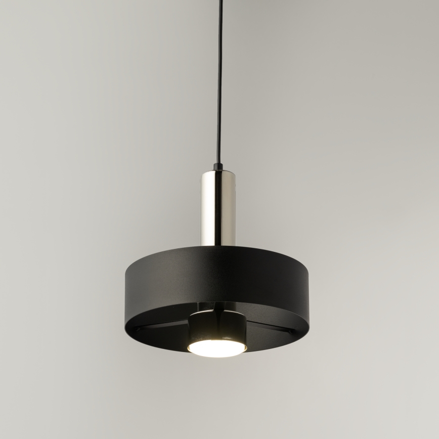 Chandelier on a string RIF LUX 1xGX53/12W/230V d. 25 cm black/shiny chrome