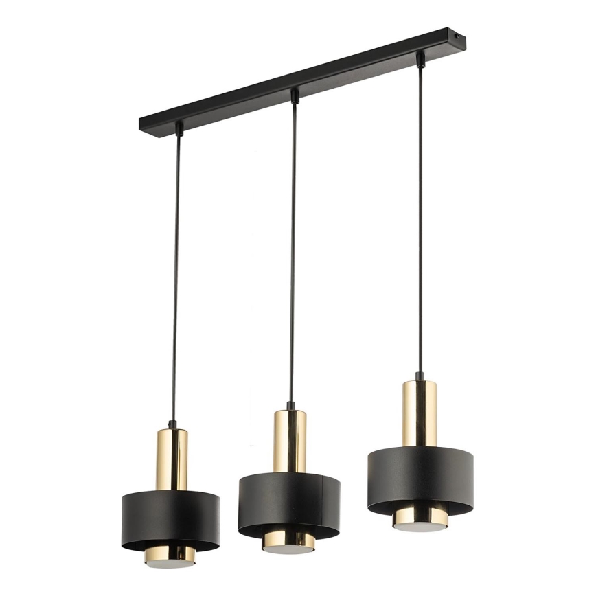 Chandelier on a string RIF LUX 3xGX53/12W/230V black/gold