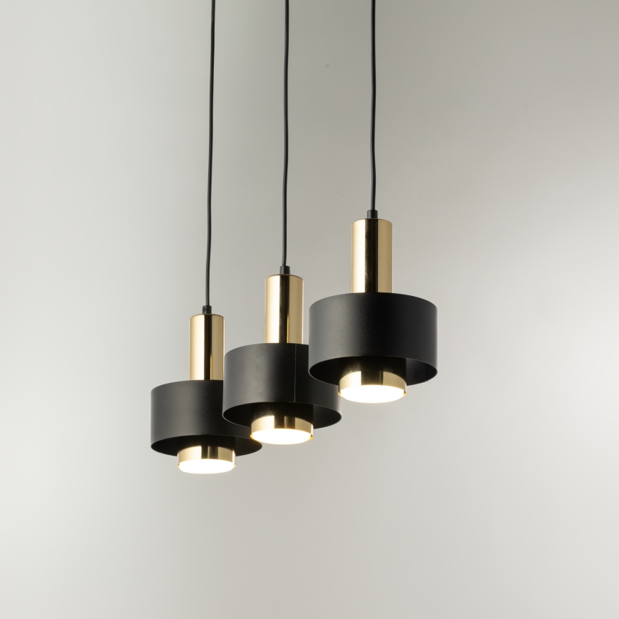 Chandelier on a string RIF LUX 3xGX53/12W/230V black/gold