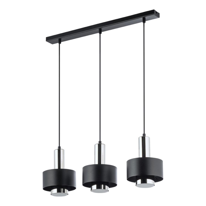 Chandelier on a string RIF LUX 3xGX53/12W/230V black/shiny chrome