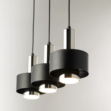 Chandelier on a string RIF LUX 3xGX53/12W/230V black/shiny chrome
