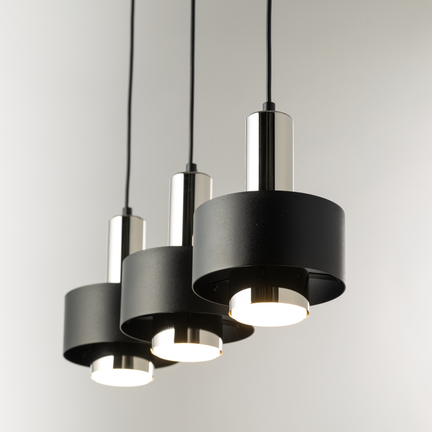 Chandelier on a string RIF LUX 3xGX53/12W/230V black/shiny chrome
