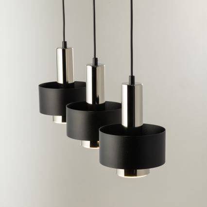 Chandelier on a string RIF LUX 3xGX53/12W/230V black/shiny chrome