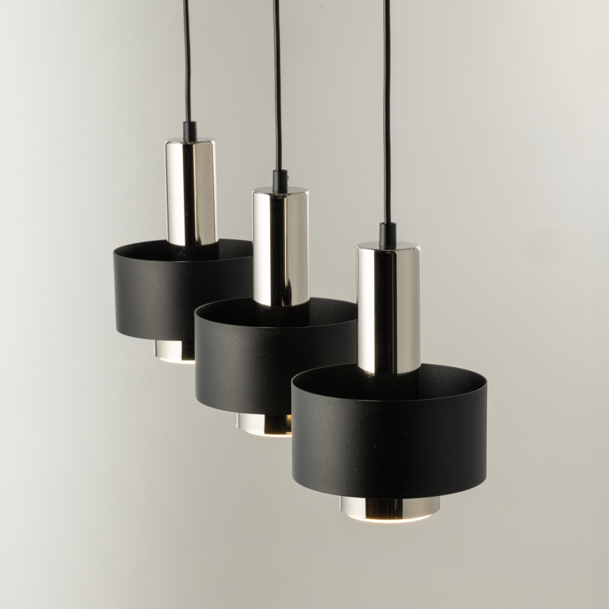 Chandelier on a string RIF LUX 3xGX53/12W/230V black/shiny chrome