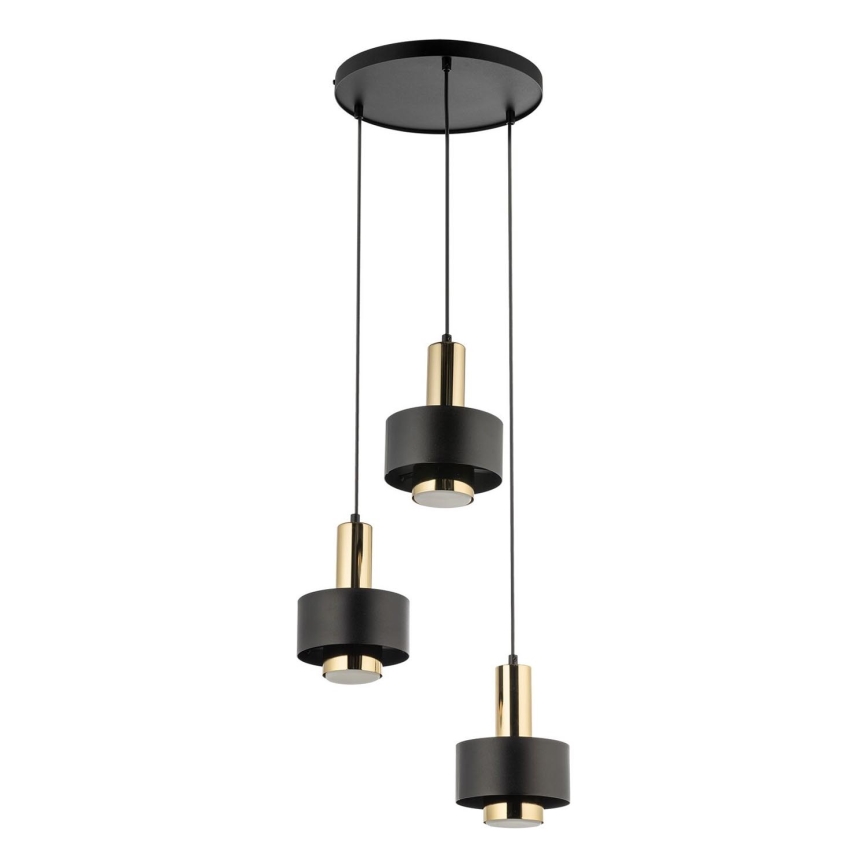 Chandelier on a string RIF LUX 3xGX53/12W/230V d. 38 cm black/gold