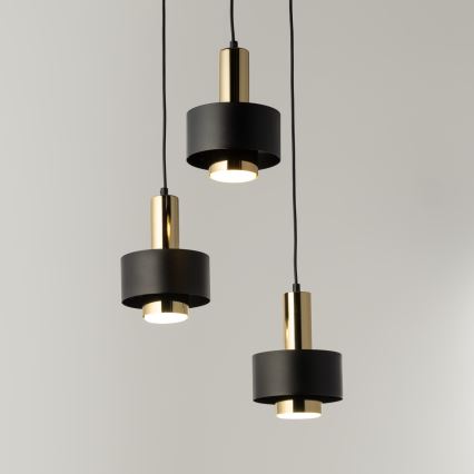 Chandelier on a string RIF LUX 3xGX53/12W/230V d. 38 cm black/gold