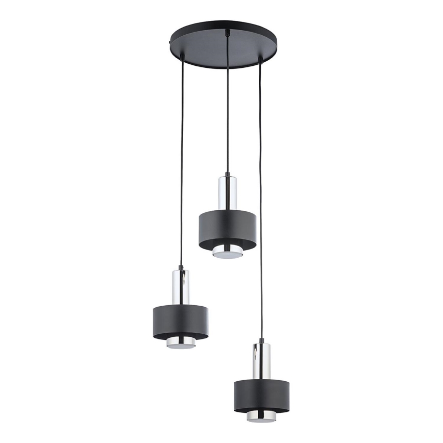 Chandelier on a string RIF LUX 3xGX53/12W/230V d. 38 cm black/shiny chrome