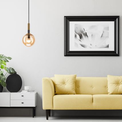 Chandelier on a string ROLLO 1xE14/5W/230V gold/smoky beige