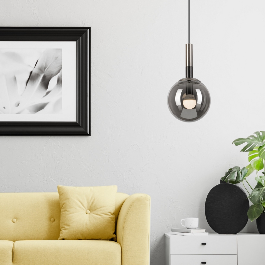 Chandelier on a string ROLLO 1xE14/5W/230V matte chrome/smoky
