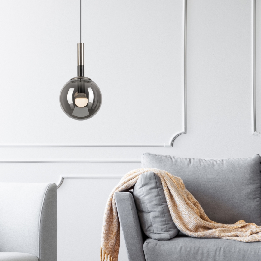 Chandelier on a string ROLLO 1xE14/5W/230V matte chrome/smoky