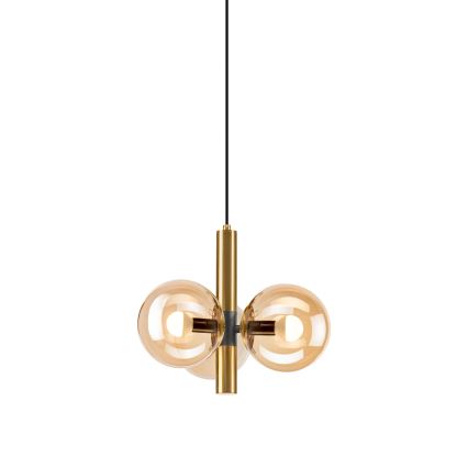 Chandelier on a string ROLLO 3xE14/5W/230V gold/smoky beige