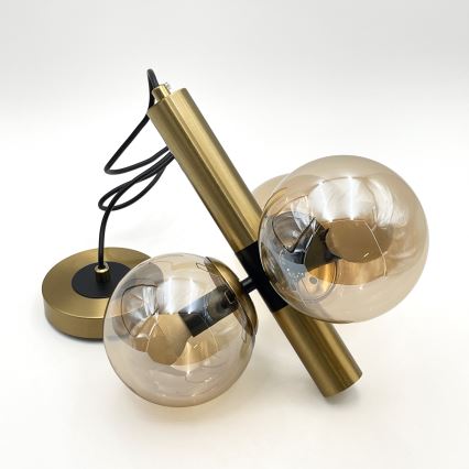 Chandelier on a string ROLLO 3xE14/5W/230V gold/smoky beige
