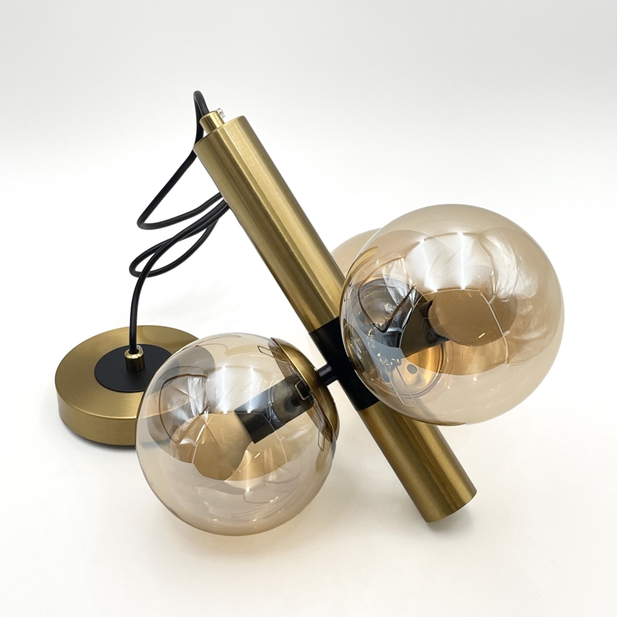 Chandelier on a string ROLLO 3xE14/5W/230V gold/smoky beige