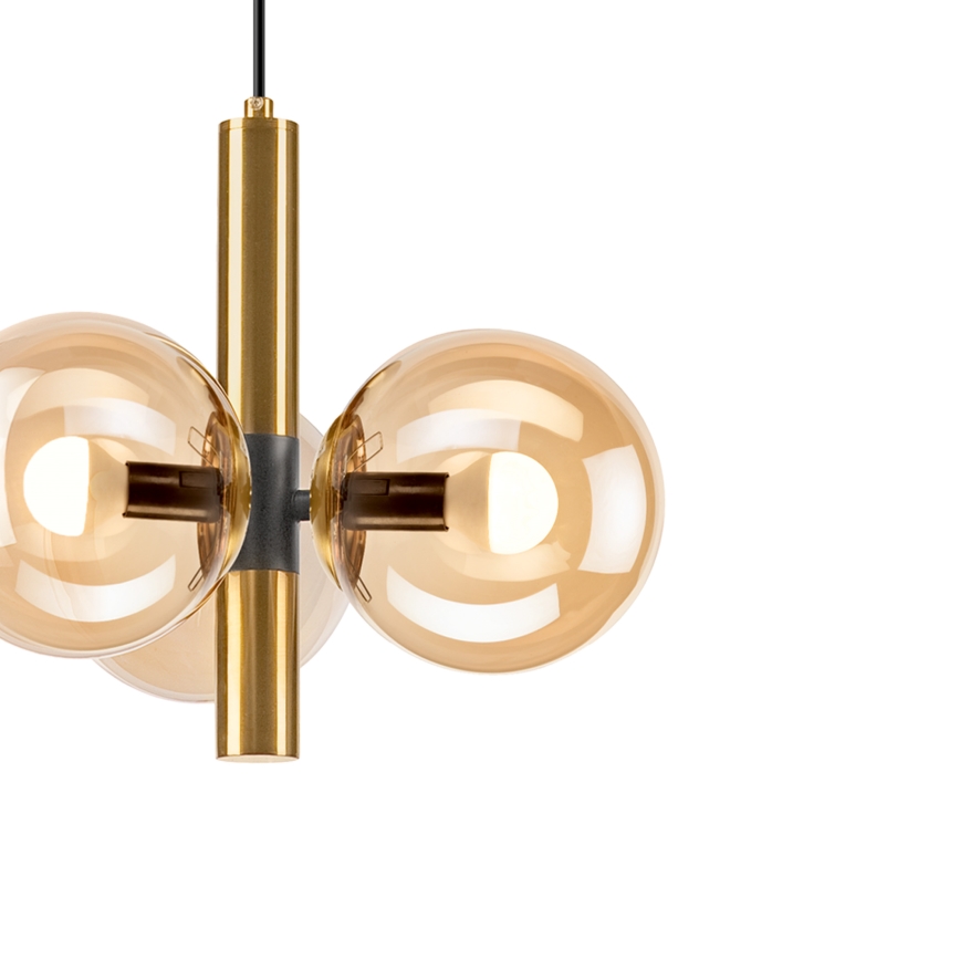 Chandelier on a string ROLLO 3xE14/5W/230V gold/smoky beige