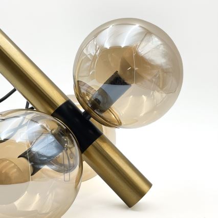Chandelier on a string ROLLO 3xE14/5W/230V gold/smoky beige