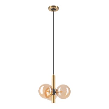 Chandelier on a string ROLLO 3xG9/5W/230V gold/smoky beige