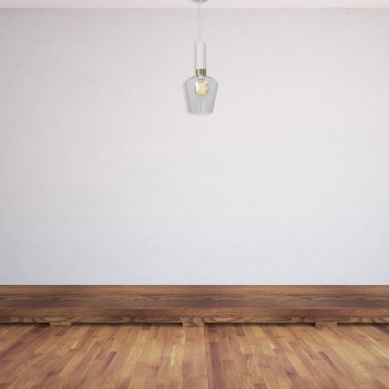 Chandelier on a string ROMA WHITE 1xE27/60W/230V