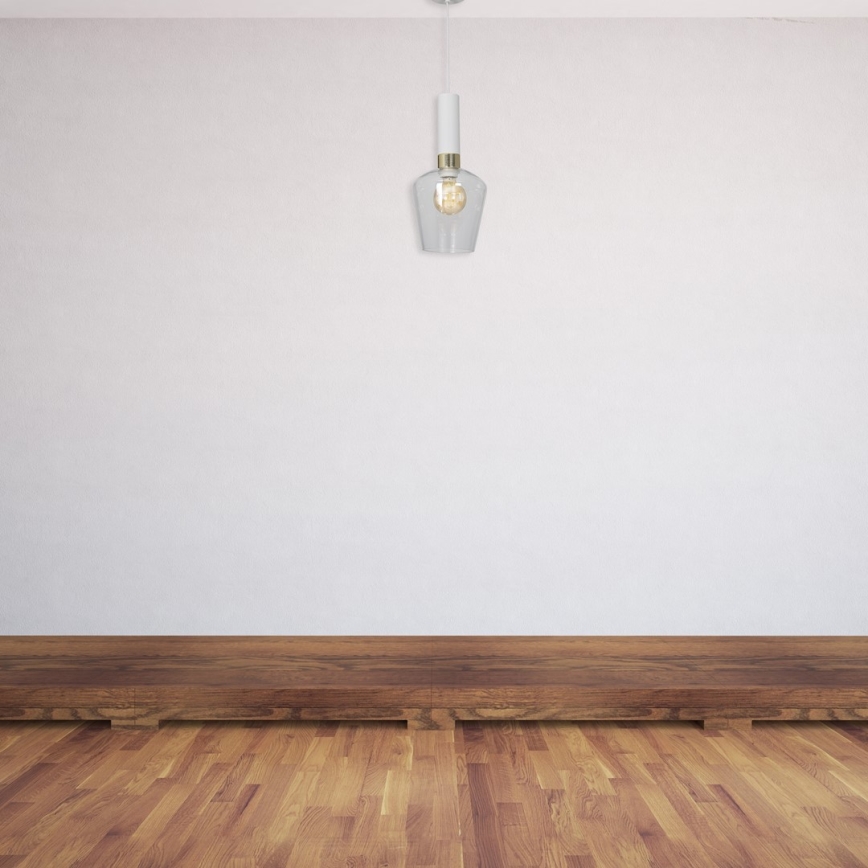 Chandelier on a string ROMA WHITE 1xE27/60W/230V