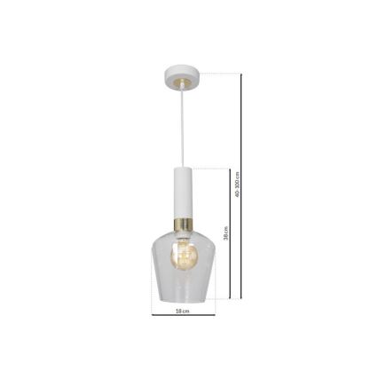 Chandelier on a string ROMA WHITE 1xE27/60W/230V