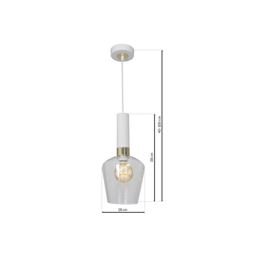 Chandelier on a string ROMA WHITE 1xE27/60W/230V