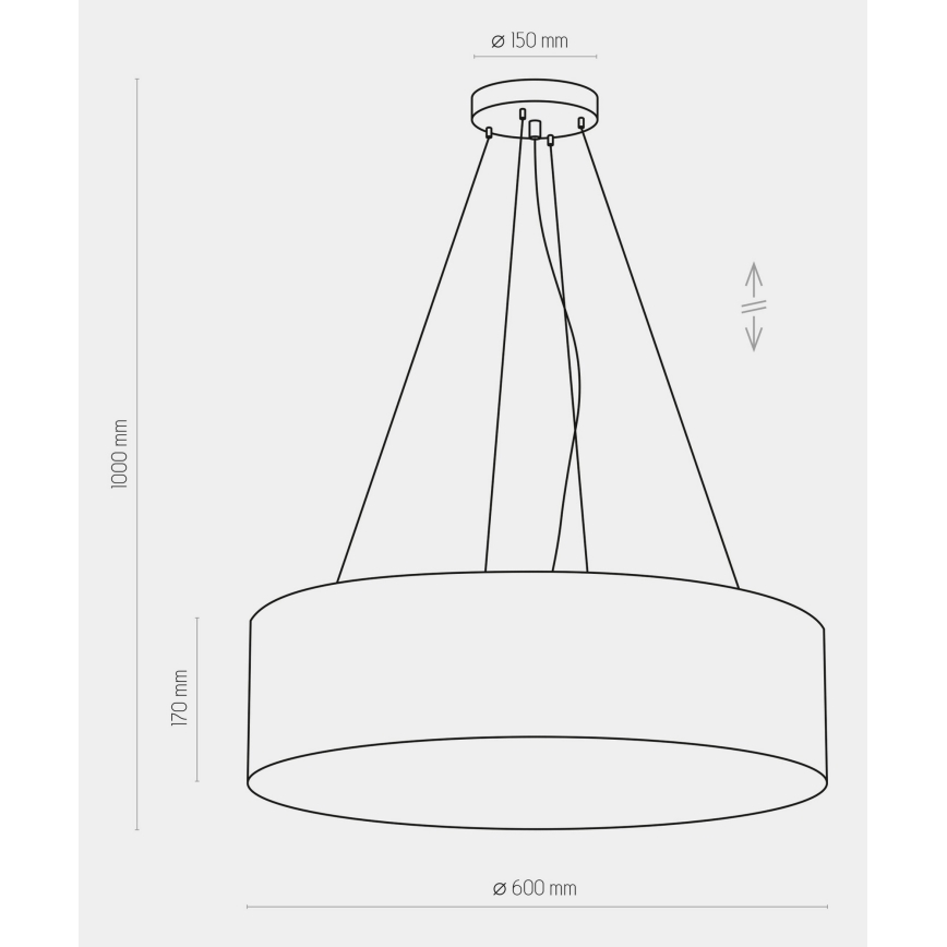 Chandelier on a string RONDO 4xE27/15W/230V green