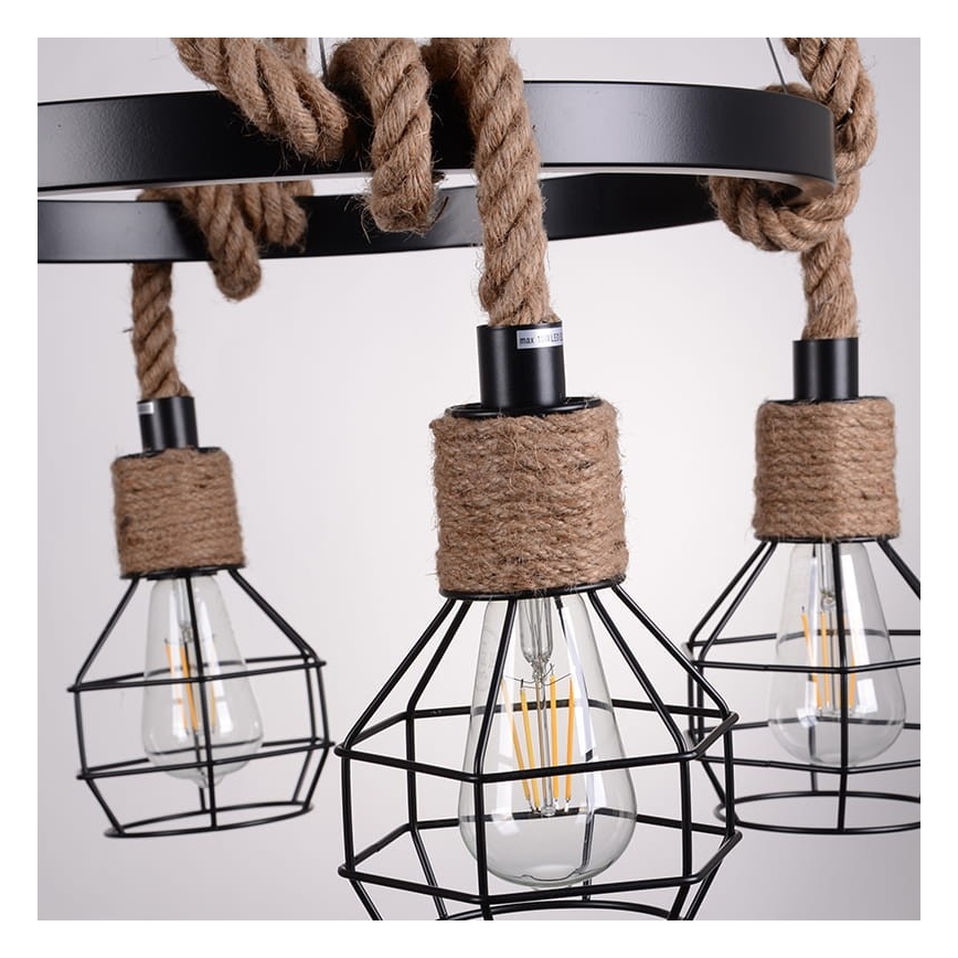 Chandelier on a string ROPE ALEGRA 4xE27/10W/230V